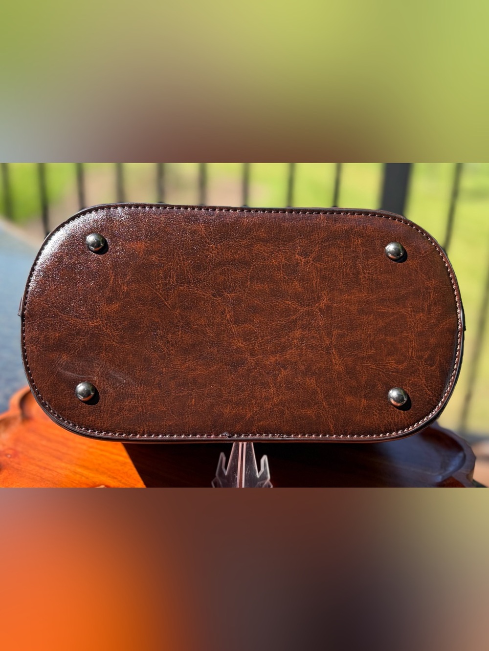 Doctor Bag Vintage-Style Brown Vegan Leather Top Handle Purse & Wallet Set - Picture 10 of 12
